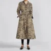 Belted Trench with Nature Inspired Design J5931