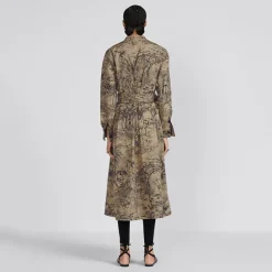 Belted Trench with Nature Inspired Design J5931