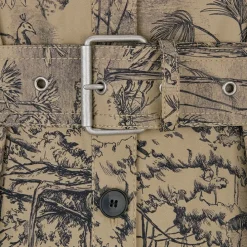 Belted Trench with Nature Inspired Design J5931