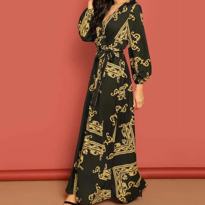 Bohemian Printed Maxi Dress J5795