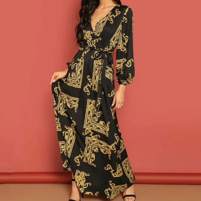 Bohemian Printed Maxi Dress J5795