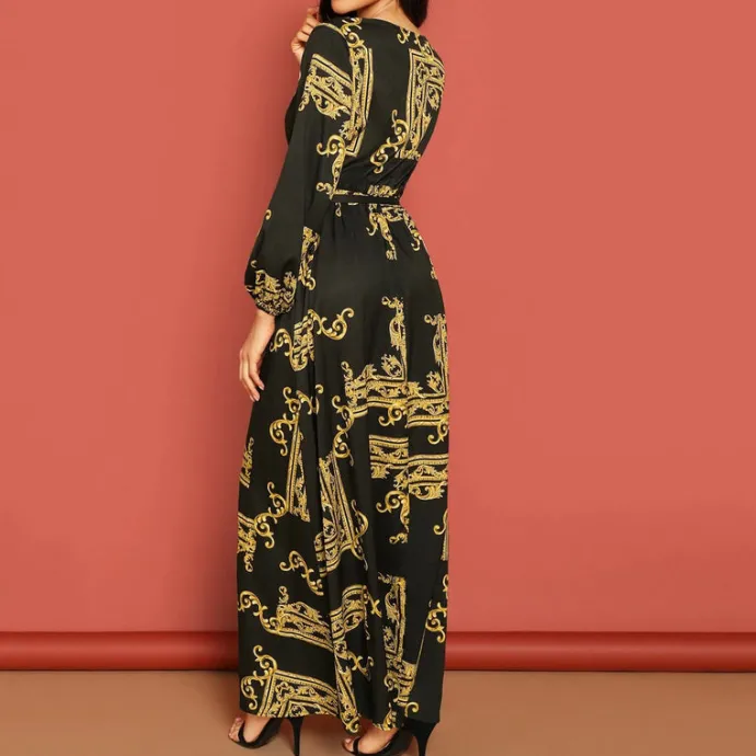 Bohemian Printed Maxi Dress J5795