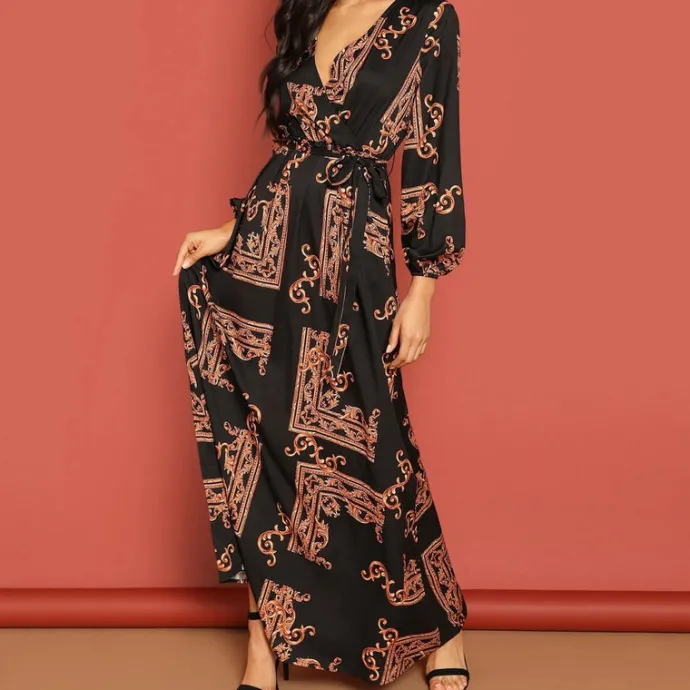 Bohemian Printed Maxi Dress J5795