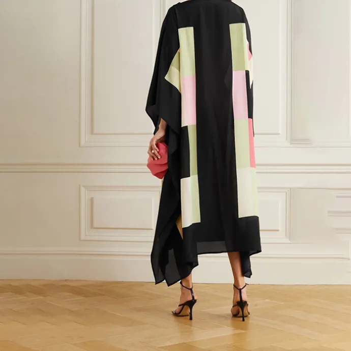 Chroma Craft Noir Silk Kaftan KAF0016