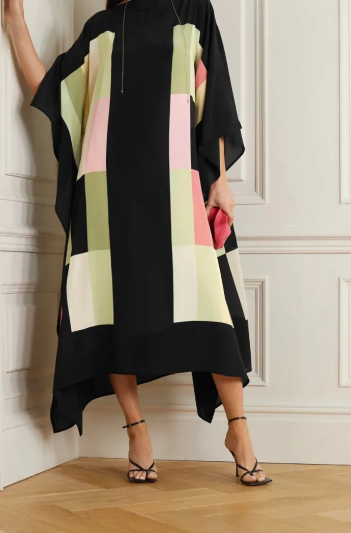 Chroma Craft Noir Silk Kaftan KAF0016