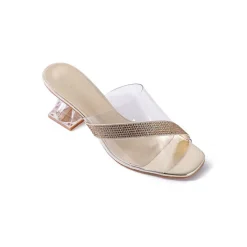 Diamante Clear Box Heel Sandal BB 02