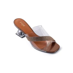 Diamante Clear Box Heel Sandal BB 02