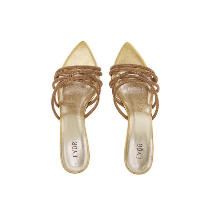 Diamante Criss-Cross Strap Mule BDV 081
