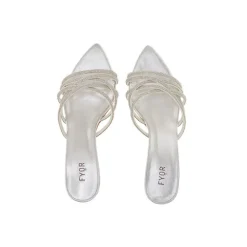 Diamante Criss-Cross Strap Mule BDV 081