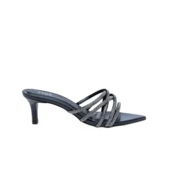 Diamante Criss-Cross Strap Mule BDV 081