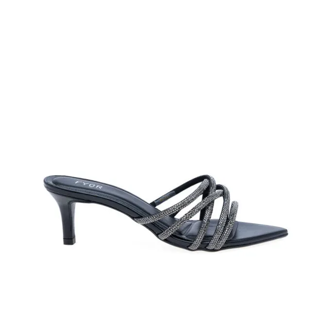 Diamante Criss-Cross Strap Mule BDV 081