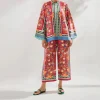 Elegant Abstract Floral Print Matching Co-Ord Set J5939