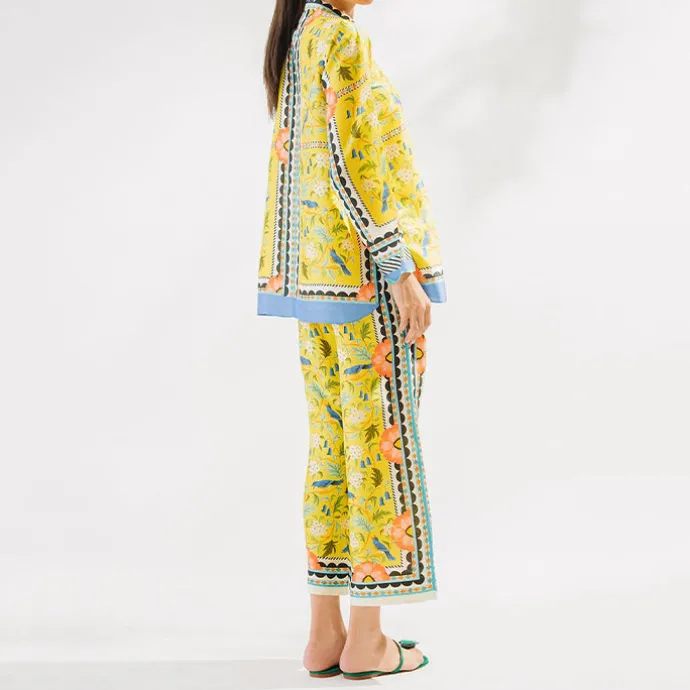 Elegant Abstract Floral Print Matching Co-Ord Set J5939
