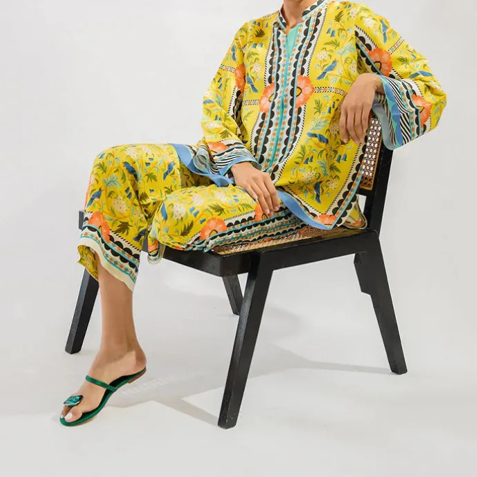 Elegant Abstract Floral Print Matching Co-Ord Set J5939