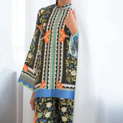 Elegant Abstract Floral Print Matching Co-Ord Set J5939