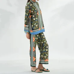 Elegant Abstract Floral Print Matching Co-Ord Set J5939