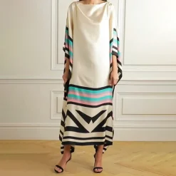 Geometric Print Boat neck Kaftan KAF002