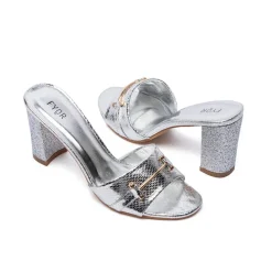 Glitter Block Heel Mule MS 201