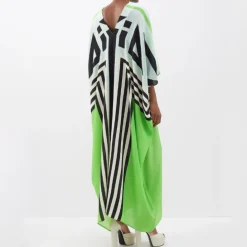 Green Enigma Belt Style Full Kaftan J5896