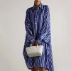 Long Collar Line Style Printed Premium Kaftan Top J5898