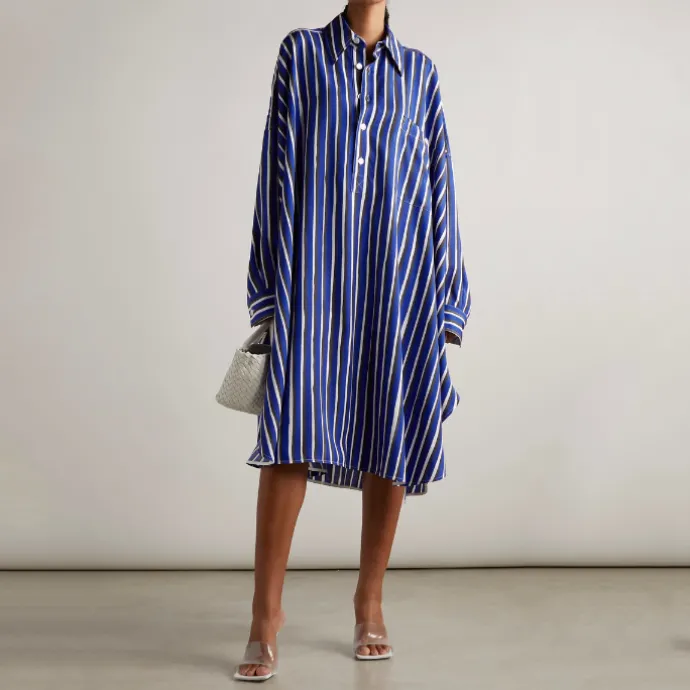 Long Collar Line Style Printed Premium Kaftan Top J5898