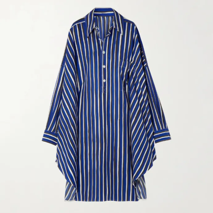 Long Collar Line Style Printed Premium Kaftan Top J5898