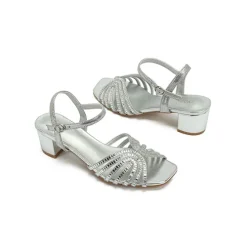 Metallic Strappy Block Heel HL 169