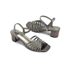 Metallic Strappy Block Heel HL 169