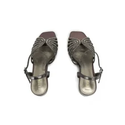 Metallic Strappy Block Heel HL 169