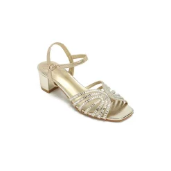 Metallic Strappy Block Heel HL 169