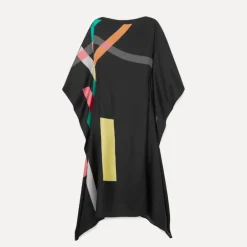 Midnight Maze Black Geometric Kaftan KAF0058