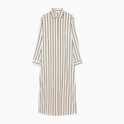 Open Button Collar Shirt Style Line Full Dress J5890