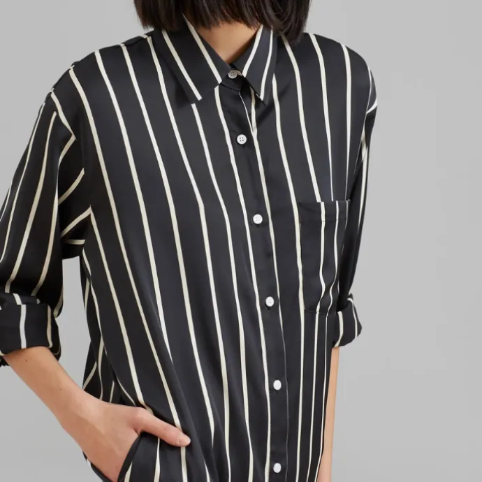 Open Button Collar Shirt Style Line Full Dress J5890