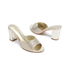 Shiny upper Embellished Mule HL 180