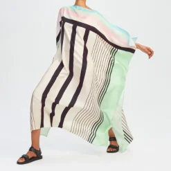 Silken Angles Premium Geometric Kaftan KAF0061