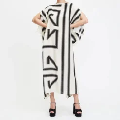 Sleek Safari Black & White Womens Kaftan KAF0041
