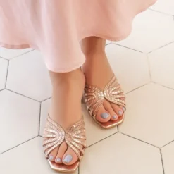 Square Diamante Heeled Sandal HL 122
