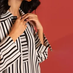 Striped Printed Occasion Wear Top + Bottom Sets CORD0016