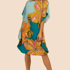 Tropical Floral Printed Knee Length Kaftan Top KAF0070