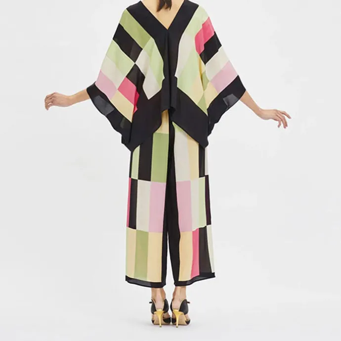 Vivid Voyage: Women'S Versatile V-Neck Co-Ord Set CORD006