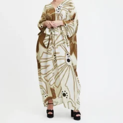 V-Neck Belt Style Printed Beach Wear Kaftan BELT014