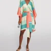 V-Neck Style Modern Printed Belt Style Short Kaftan BELT009