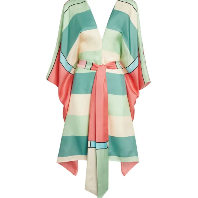 V-Neck Style Modern Printed Belt Style Short Kaftan BELT009
