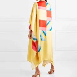 Women Digital Printed Daily Wear Striped Pattern Kaftan KAF004