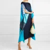 Women’s Black And Blue Color Printed Kaftan KAF0028