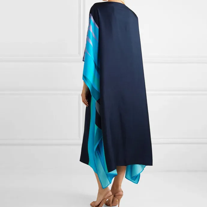 Women’s Black And Blue Color Printed Kaftan KAF0028