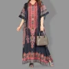 Woven Long Kaftan V-Neck with belt of polyester crape with crystals MIF0019