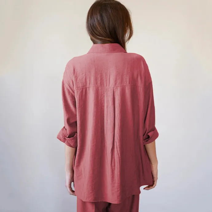 Zurich Crush Shirt With Front Pocket & Trousers J7045