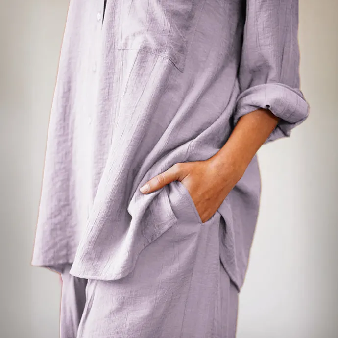 Zurich Crush Shirt With Front Pocket & Trousers J7045